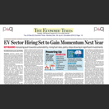 EV sector hiring set to gain momentum next year